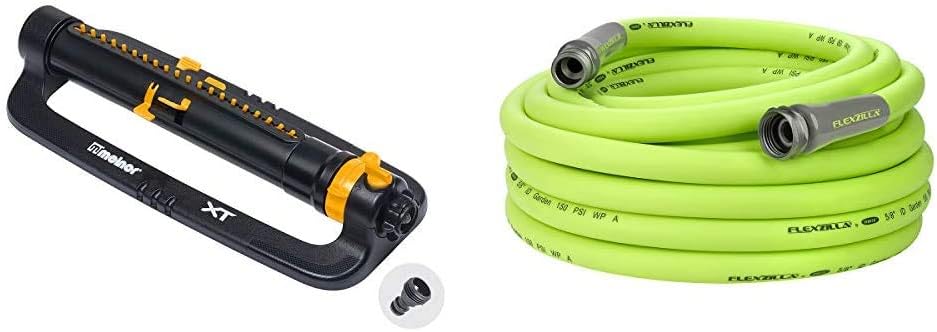 Melnor 65078-AMZ XT Turbo Oscillating Sprinkler with 3-Way Adjustment and QuickConnect Product Adapter Set,  Bundle : Garden & Outdoor