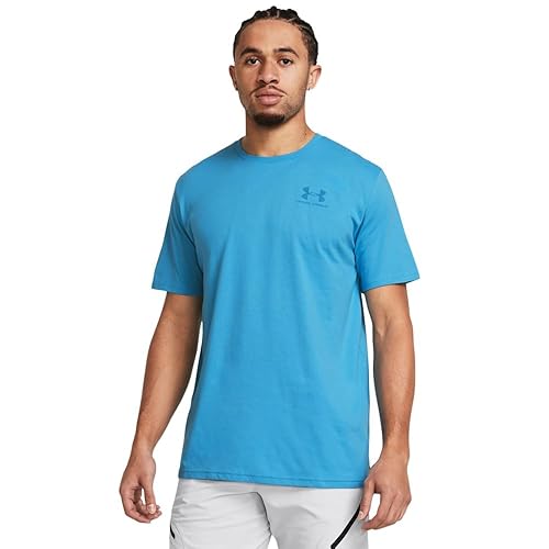 Under Armour Men's Sportstyle Left Chest Short-Sleeve T-Shirt , (434) Blue Topaz / / Capri , Small