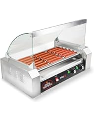 Olde Midway Electric 18 Hot Dog 7 Roller Grill Cooker Machine 900-Watt with Cover - Commercial Grade (Ðžne Ð Ð°Ñk)