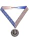 Decade Awards First Place Medal, World Class - 3 Inch Wide - Gold Medal with Stars & Stripes Neck Ribbon - Perfect for Any Competition, Coaches, Students, Athletes and Academics