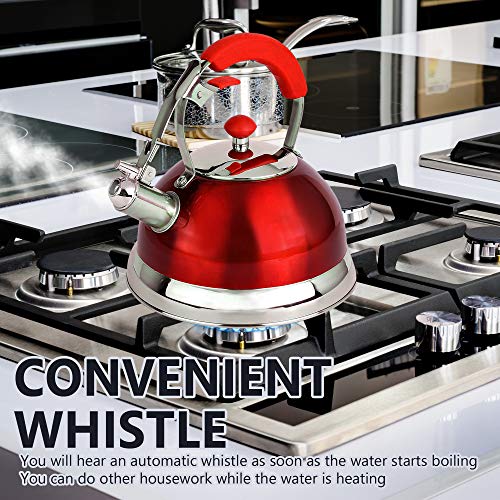 image for Premium Quality 18/8 Food Grade Heavy Gauge Red Stainless Steel Whistl