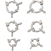 UNICRAFTALE 6pcs Stainless Steel Spring Ring Clasps with 2.5/3mm Hole 3 Sizes Spring Clasp Connector Charms for Bracelet Necklace DIY Craft Making