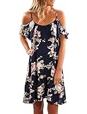 Shellyme Womens Summer Braces Skirt Printed Casual Slip Strap Dress Tropical Palm Sundress