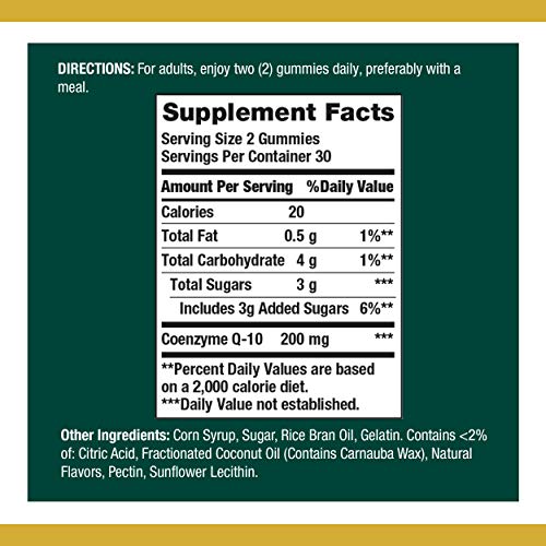 Nature’s Bounty CoQ10 Gummies, Supports Heart Health, CoQ10 200mg, Peach Mango Flavor, 60 Count - Image 3