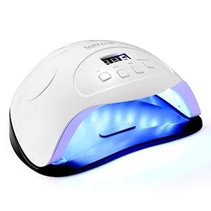 Gel UV LED Nail Lamp, 90W Nail Dryer LED Nail Light for Gel Polish-4 Timers Professional Upgraded Curing Lamp Nail Art Accessories, Dual Curing Gel Toe Nails,White