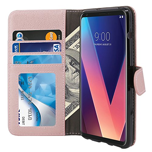 image for LG V30 Case, TAURI [Stand Feature] [PU Leather] Wallet Case with Card 