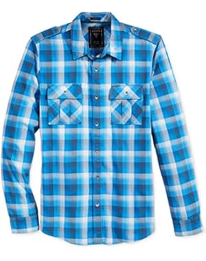 Men's Belmont Plaid Sapphire Button Down Shirt