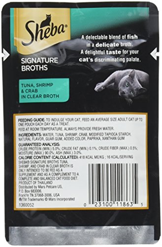 Sheba Signature Broths Multipack Tuna, Chicken, Vegetable & Tuna, Shrimp, Crab In Clear Broth (24 Count)