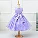 Weixinbuy Kids Girls Sequin Bowknot Sleeveless Summer Wedding Party Dress Purple 6-7Y