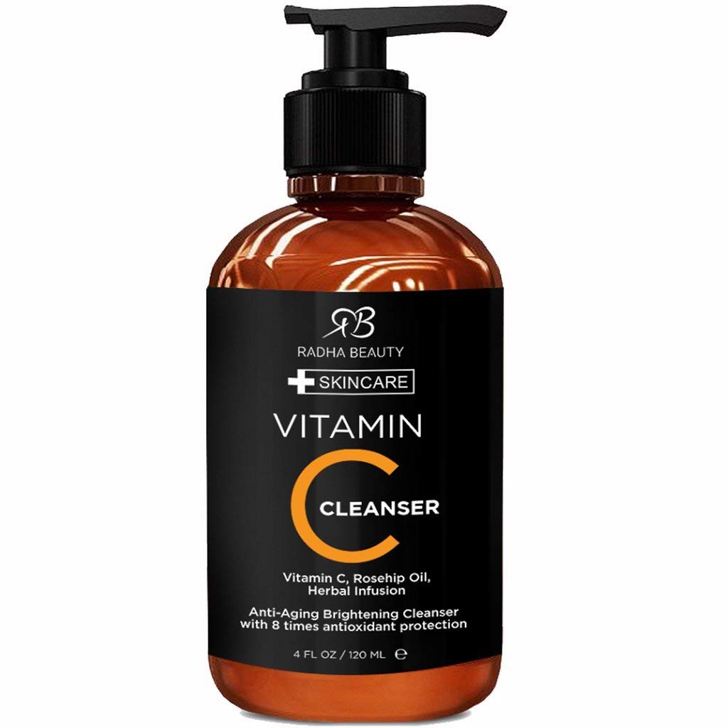 Radha Beauty Vitamin C Facial Cleanser, 4 fl. oz Clear Pores on Oily