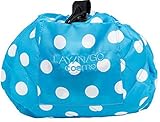 Lay N Go Cosmo Cosmetic Bag Travel Organizer (Blue Polka Dot)