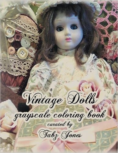 Vintage Dolls Grayscale Coloring Book Tabz Jones - 