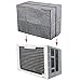 Dependable Industries Vinyl Outside Window Unit AC Air Conditioner Cover with Straps Keep Dirt and Dust Out in the Off Season (Silver - 21.5