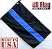 US Flag Factory - 3x5 FT Thin Blue Line Flag (Sewn 3-Stripes) for Police Officers (Grommets) - Blue Lives Matter Flag - Outdoor SolarMax Nylon - 100% Made in America (3x5 FT)