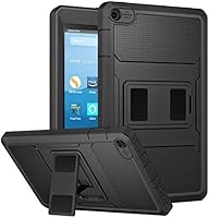 MoKo Case for All-New Amazon Fire HD 8 Tablet (7th Generation, 2017 Release Only) - [Heavy Duty] Shockproof Full Body Rugged Cover with Built-in Screen Protector for Fire HD 8, BLACK