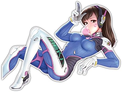 Overwatch D.Va Anime Car Window Decal Sticker 003 (6" x 8")