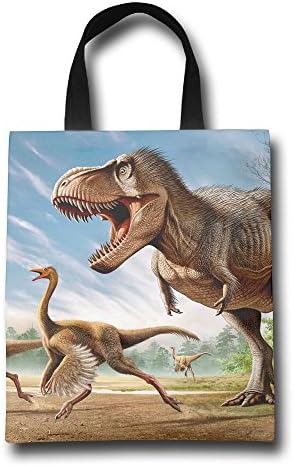 Ancient Animals Dinosaur Tyrannosaurus Rex Reusable Shopping Grocery Bag Lightweight Polyester Foldable Beach Travel Tote