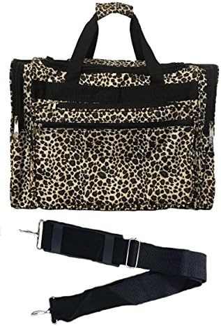 16-inch Travel Duffle Bag | Multiple Designs to Choose From | Perfect Travel Size Duffel Bag by Unique Traveler (Leopard-Black Trim)