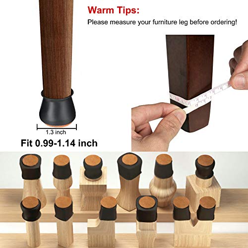 Update Chair Leg Caps 24pcs Silicone Floor Protector Round Square