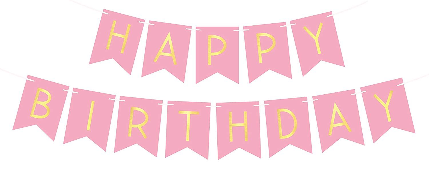 Party Buzz Happy Birthday Large Banner Pink Amazon In Toys Games