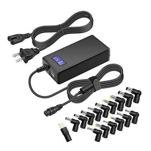 Powseed 65W Universal Laptop Charger AC Adapter Replacement for HP DELL Lenovo Toshiba IBM Acer Asus Gateway Samsung Sony Notebooks 15V 16V 18.5V 19V 19.5V 20V Power Supply Cord with 5V2A USB