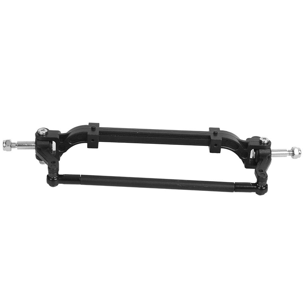 RC Front Axle, Metal Steering Rod Link, RC Axle for 1/14 Scale Tractor Truck Car, Black, Ideal for DIY Repairs, Upgrades, or Custom Builds