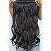 Invisible Wire Hair Extensions Pieces Secret Curly Wavy Hair Extension Synthetic Adjustable Headband Hairpieces for Women # Black Brown