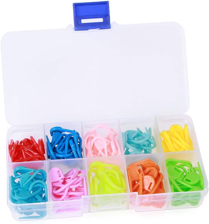 Chenny 100/120Pcs Knitting Tools Needle Clip Hook Colorful Plastic Knitting Crochet Locking Markers Crochet Latch Sewing Tool(120pcs)