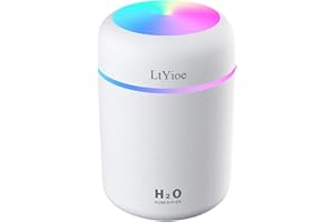 LtYioe Colorful Cool Mini Humidifier, USB Personal Desktop Humidifier for Car, Office Room, Bedroom,etc. Auto Shut-Off, 2 Mis