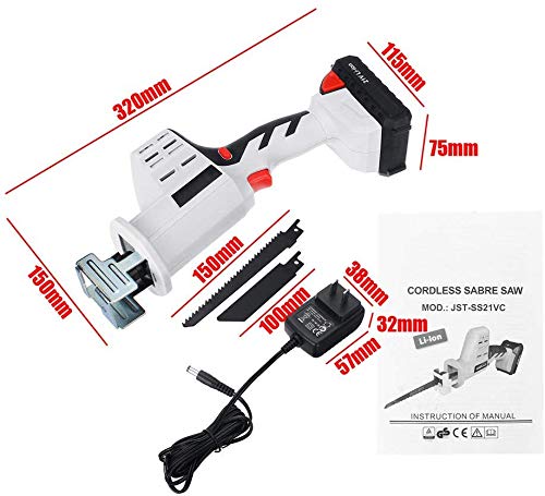 WUAZ Elektrische Pruning Saw, 21V Elektrische Akku-Säbelsäge Lithium-Batterie Sägen Holz Metall Kettensägen Cutting… – Bild 6
