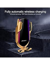 KMI CHOU R2 Wireless Car Charger,Automatic Clamping IR Intelligent Wireless Car Charger Mount - Car Charger Holder 10W Fast Charging for iPhone Xs Max XR X 8 8Plus Samsung S10 S9 S8 Note 8