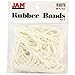JAM PAPER Colorful Rubber Bands - Size 33 - White Rubberbands - 100/Pack
