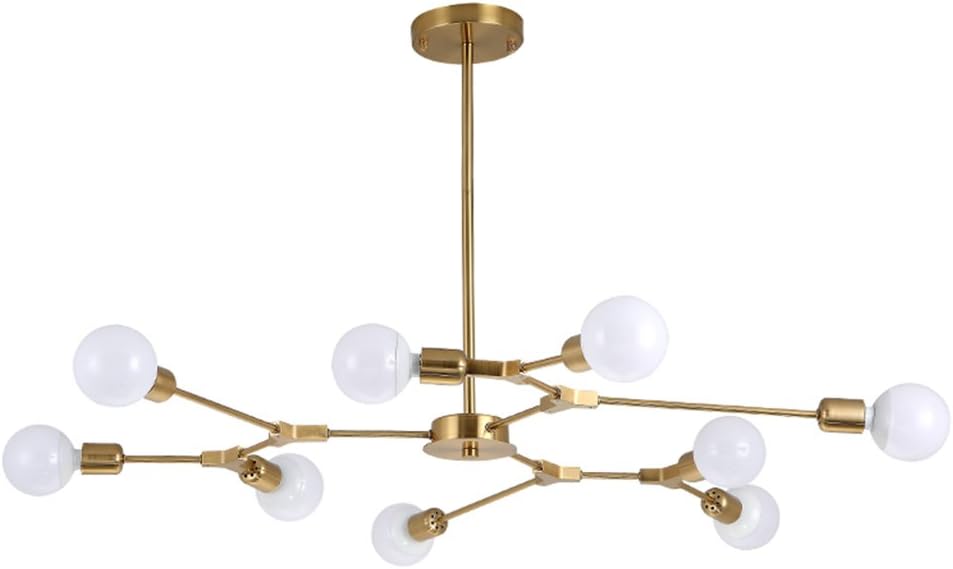 Pendant chandelier Modern 9- Light Chandeliers Multi-Adjustable Chandelier Lighting Golden Sputnik Kitchen Island Lighting E26/E27 Molecular Pendant Lamp ( Color : Gold )