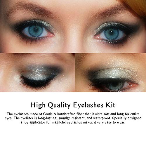 Magnetic Eyelashes with Eyeliner, WanderLand 6 Pairs Upgraded Magnetic lashes Kit, Upgraded 3D Magnetic Eyeliner and Magnetic Eyelash Kit - No Glue Needed