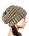 NYFASHION101 Oversized Baggy Slouchy Thick Winter Beanie Hat, Taupe Mix