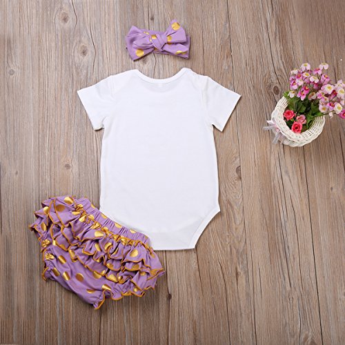 Newborn Baby Girls Clothes Daddy Mommy Outfit Rompers+Ruffel Pants