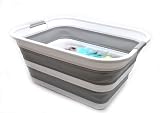 SAMMART 42L Collapsible Laundry Basket Foldable Pop Up Storage Grey view 5