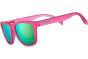 goodr Flamingos On A Booze Cruise Polarized Sunglasses, Medium Sized (OG), Pink Translucent Frames with Teal Mirored Reflective Lens, UV400 Protection, No Slip, No Bounce