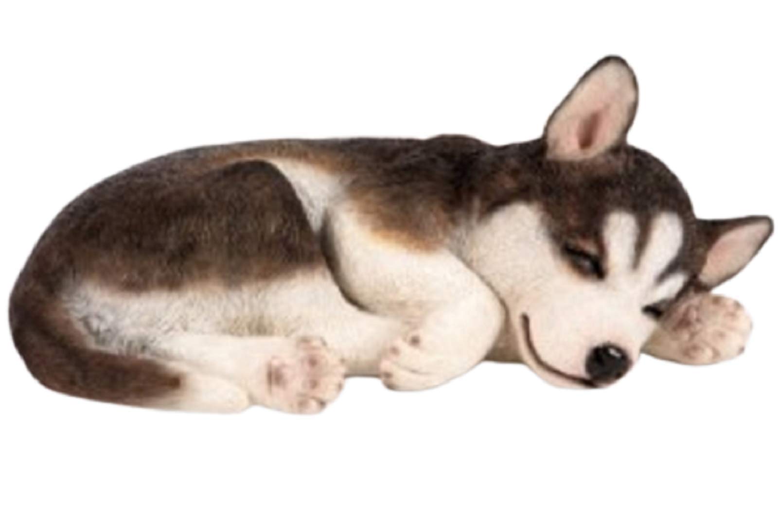 Sleeping Husky Garden Ornament Dog Puppy Statue Outdoor Indoor Frost Proof