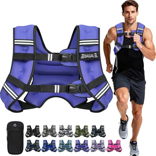 BAGAIL Gewichtsweste für Krafttraining, Brustgröße Verstellbar, Praktische Tasche, mit Eisensand Gefüllte, Ideal für Fitnessstudio-Workouts, Yoga-Training & Aer