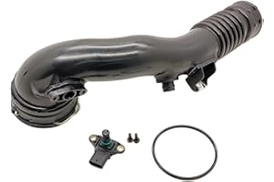 Bomunik 13717609811 Air Turbo Induction Pipe Rear Duct w/Sensor for 2010-2017 BMW 535i 640i 740i X5 X6 3.0L N55 Replacnt # 13717609811