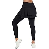 ANIVIVO Skirted Leggings for Women Capri, Athletic Tennis Skirt with Leggings Golf Pickleball Clothes with Pockets