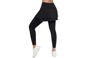 ANIVIVO Skirted Leggings for Women Capri, Athletic Tennis Skirt with Leggings Golf Pickleball Clothes with Pockets