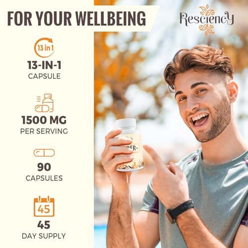 Resciency Detox Binder Supplement - Activated Charcoal, Zeolite, Bentonite Clay, Milk Thistle, Proprietary Blends - Liver & Gut, Max Absorption, 180 Vegan Capsules