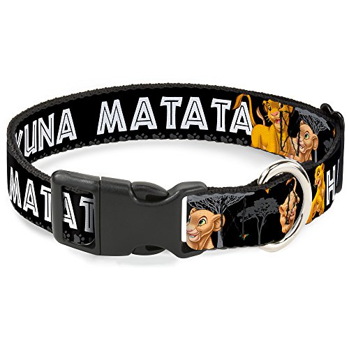 Buckle-Down Plastic Clip Collar - Lion King Simba & Nala HAKUNA MATATA - 1.5" W…