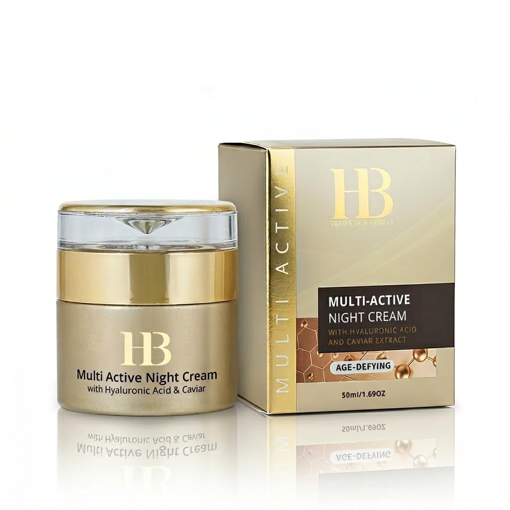 Health & Beauty ► Multi-Active Night Face Cream With Hyaluronic Acid and Caviar Extract for Women - Enriched with Dead Sea Minerals - 50ml