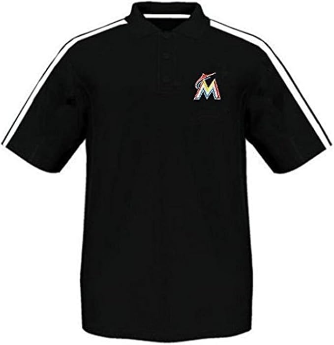 Amazon.com : Majestic Miami Marlins Synthetic Arm Polo Shirt Black Men's Size 5XT : Clothing