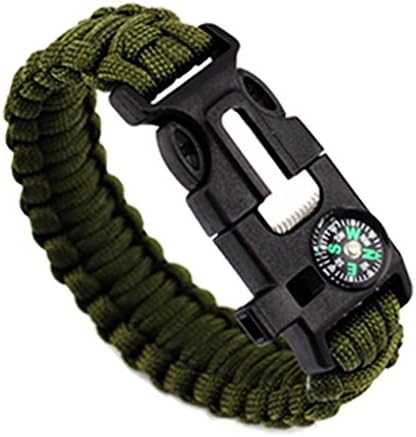 5 in 1 Emergency Survival Bracelet Compass Paracord Bracelets For Men Outdoor Camping Wristband Flint Fire Wrap Bracelet Homme