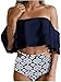 SeeWorld Women's High Waisted Bathing Suit Off Shoulder Layer Ruffle Flounce Bikini Set