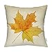 HIPPIH 4 Packs Leaves - Square Decorative Fall Maple Leaf Throw Pillow Case Cushion Cover 18 X 18 Inch